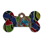 Authentic Aboriginal Art - Walking the Land Dog Tag Bone (One Side) Front