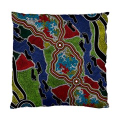 Authentic Aboriginal Art - Walking The Land Standard Cushion Case (two Sides) by hogartharts