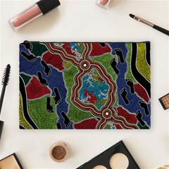 Authentic Aboriginal Art - Walking The Land Cosmetic Bag (large) by hogartharts