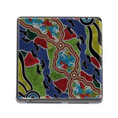 Authentic Aboriginal Art - Walking The Land Memory Card Reader (square 5 Slot) by hogartharts