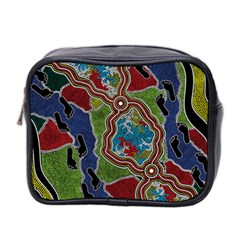 Authentic Aboriginal Art - Walking The Land Mini Toiletries Bag (two Sides) by hogartharts