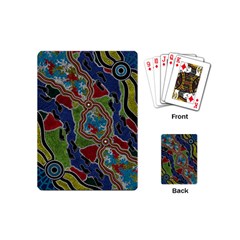 Authentic Aboriginal Art - Walking The Land Playing Cards Single Design (mini) by hogartharts