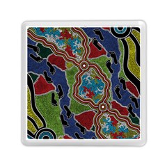 Authentic Aboriginal Art - Walking The Land Memory Card Reader (square) by hogartharts