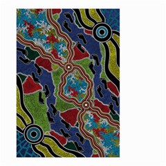 Authentic Aboriginal Art - Walking The Land Small Garden Flag (two Sides) by hogartharts