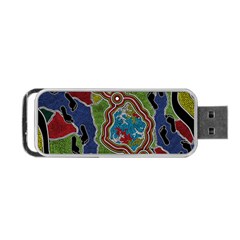 Authentic Aboriginal Art - Walking The Land Portable Usb Flash (two Sides) by hogartharts