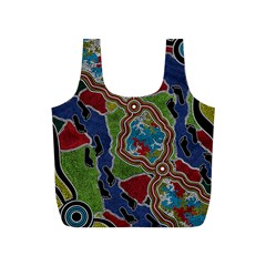 Authentic Aboriginal Art - Walking The Land Full Print Recycle Bag (s) by hogartharts