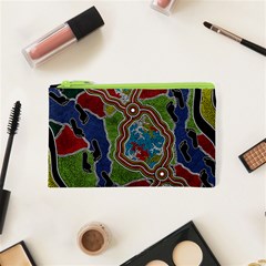 Authentic Aboriginal Art - Walking The Land Cosmetic Bag (xs) by hogartharts