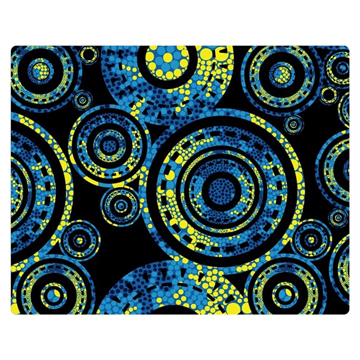 Authentic Aboriginal Art - Circles (Paisley Art) Premium Plush Fleece Blanket (Medium)