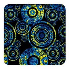 Authentic Aboriginal Art - Circles (paisley Art) Square Glass Fridge Magnet (4 Pack) by hogartharts