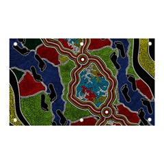 Authentic Aboriginal Art - Walking The Land Banner And Sign 5  X 3  by hogartharts