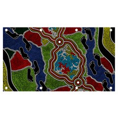 Authentic Aboriginal Art - Walking The Land Banner And Sign 7  X 4  by hogartharts