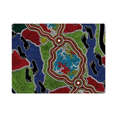 Authentic Aboriginal Art - Walking The Land Premium Plush Fleece Blanket (mini) by hogartharts