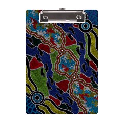 Authentic Aboriginal Art - Walking The Land A5 Acrylic Clipboard by hogartharts