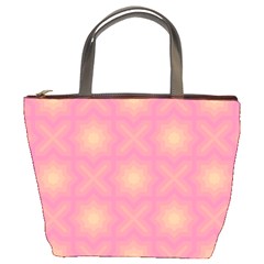 Fuzzy Peach Aurora Pink Stars Bucket Bag