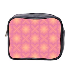 Fuzzy Peach Aurora Pink Stars Mini Toiletries Bag (two Sides)