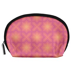 Fuzzy Peach Aurora Pink Stars Accessory Pouch (large) by PatternSalad