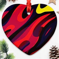 Abstract Fire Flames Grunge Art, Creative Ornament (heart) by nateshop