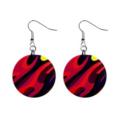 Abstract Fire Flames Grunge Art, Creative Mini Button Earrings by nateshop