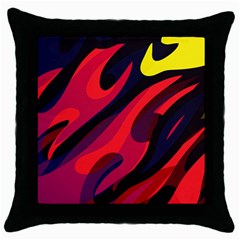 Abstract Fire Flames Grunge Art, Creative Throw Pillow Case (black) by nateshop