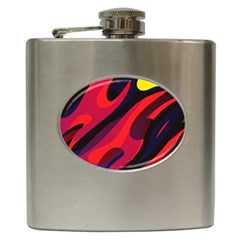 Abstract Fire Flames Grunge Art, Creative Hip Flask (6 Oz) by nateshop