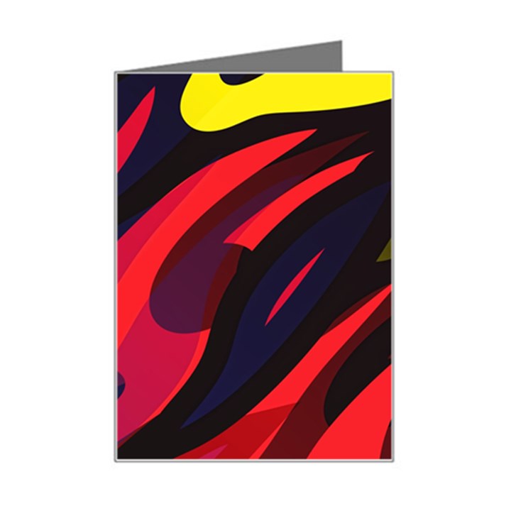 Abstract Fire Flames Grunge Art, Creative Mini Greeting Card