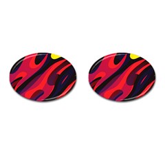 Abstract Fire Flames Grunge Art, Creative Cufflinks (oval) by nateshop