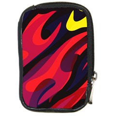 Abstract Fire Flames Grunge Art, Creative Compact Camera Leather Case by nateshop