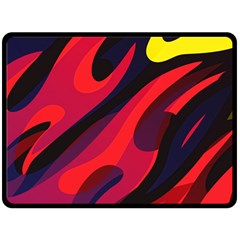 Abstract Fire Flames Grunge Art, Creative Two Sides Fleece Blanket (large) by nateshop