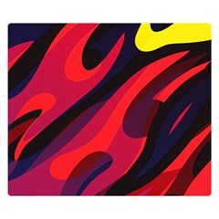 Abstract Fire Flames Grunge Art, Creative Two Sides Premium Plush Fleece Blanket (small) by nateshop