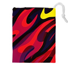 Abstract Fire Flames Grunge Art, Creative Drawstring Pouch (4xl) by nateshop