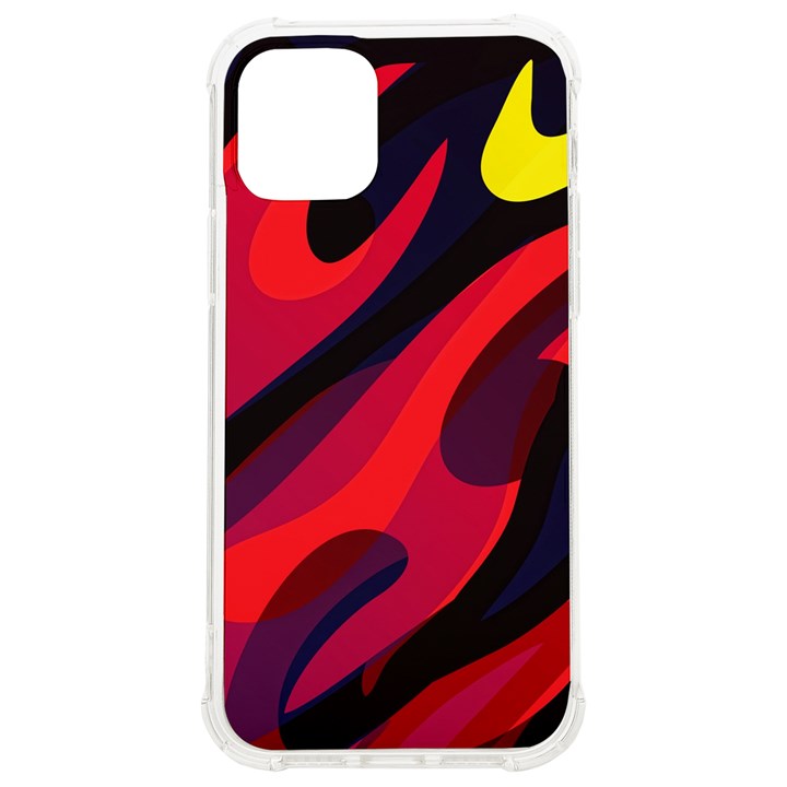 Abstract Fire Flames Grunge Art, Creative iPhone 12/12 Pro TPU UV Print Case