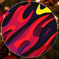 Abstract Fire Flames Grunge Art, Creative Uv Print Acrylic Ornament Round by nateshop