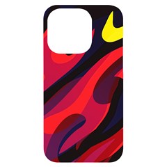 Abstract Fire Flames Grunge Art, Creative Iphone 14 Pro Black Uv Print Case