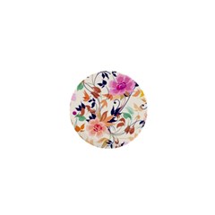 Abstract Floral Background 1  Mini Buttons by nateshop