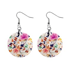 Abstract Floral Background Mini Button Earrings by nateshop