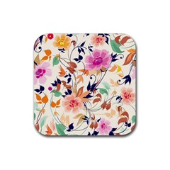 Abstract Floral Background Rubber Coaster (square) by nateshop