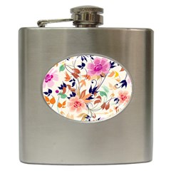 Abstract Floral Background Hip Flask (6 Oz) by nateshop