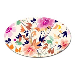 Abstract Floral Background Oval Magnet by nateshop