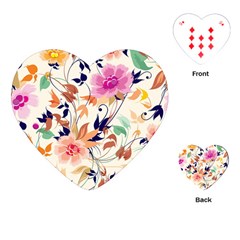 Abstract Floral Background Playing Cards Single Design (heart) by nateshop