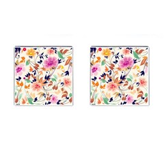 Abstract Floral Background Cufflinks (square) by nateshop