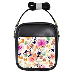 Abstract Floral Background Girls Sling Bag by nateshop