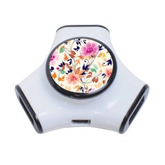 Abstract Floral Background 3-port Usb Hub by nateshop