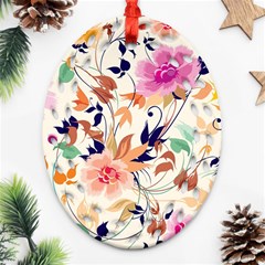 Abstract Floral Background Oval Filigree Ornament (two Sides) by nateshop