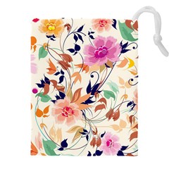 Abstract Floral Background Drawstring Pouch (4xl)