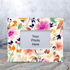 Abstract Floral Background White Tabletop Photo Frame 4 x6  by nateshop