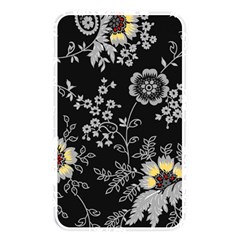 Black Background With Gray Flowers, Floral Black Texture Memory Card Reader (Rectangular)