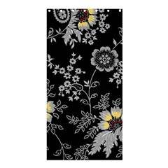 Black Background With Gray Flowers, Floral Black Texture Shower Curtain 36  x 72  (Stall) 