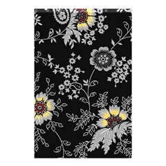 Black Background With Gray Flowers, Floral Black Texture Shower Curtain 48  x 72  (Small) 