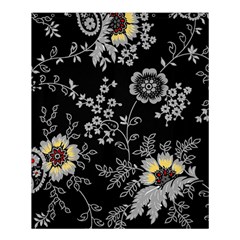 Black Background With Gray Flowers, Floral Black Texture Shower Curtain 60  x 72  (Medium) 