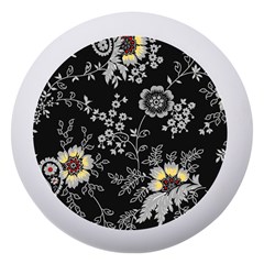 Black Background With Gray Flowers, Floral Black Texture Dento Box With Mirror by nateshop